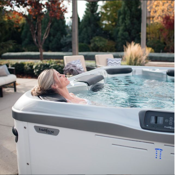 backyard hot tub - bullfrog spas