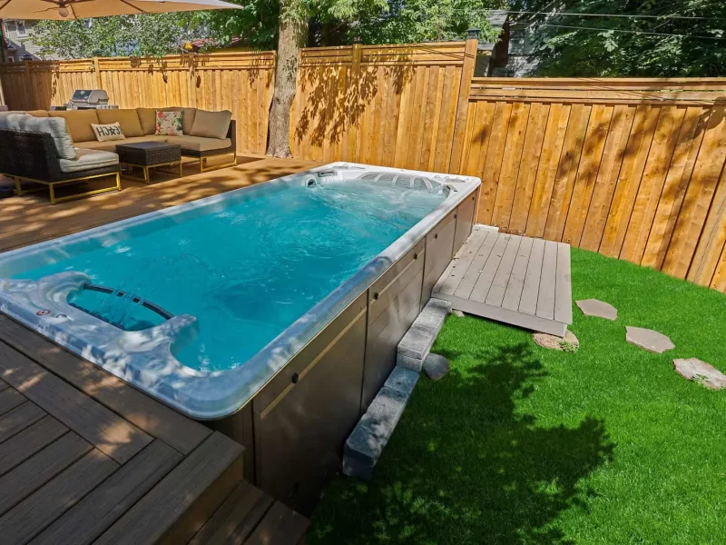 19Ft Hydropool Swim Spa In Yard